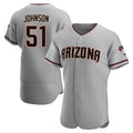 Qdoa A.Diamondbacks #51 Randy Johnson Player Gray Authentic Road Stitched Jerseys