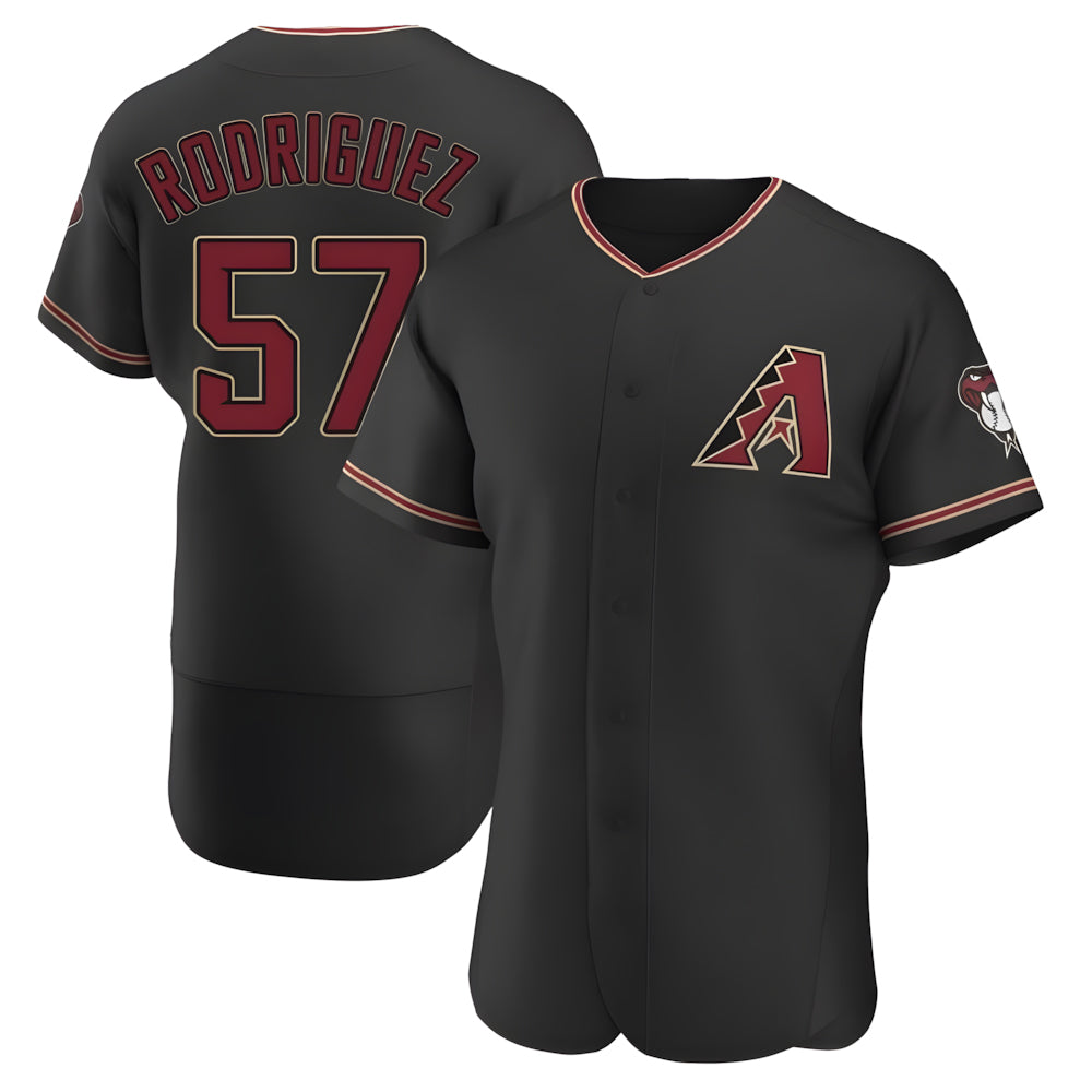 Qdoa A.Diamondbacks #57 Eduardo Rodriguez Player Black Alternate Stitched Jersey