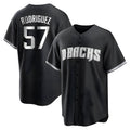 Qdoa A.Diamondbacks #57 Eduardo Rodriguez Player Black White Replica Alternate Stitched Jersey