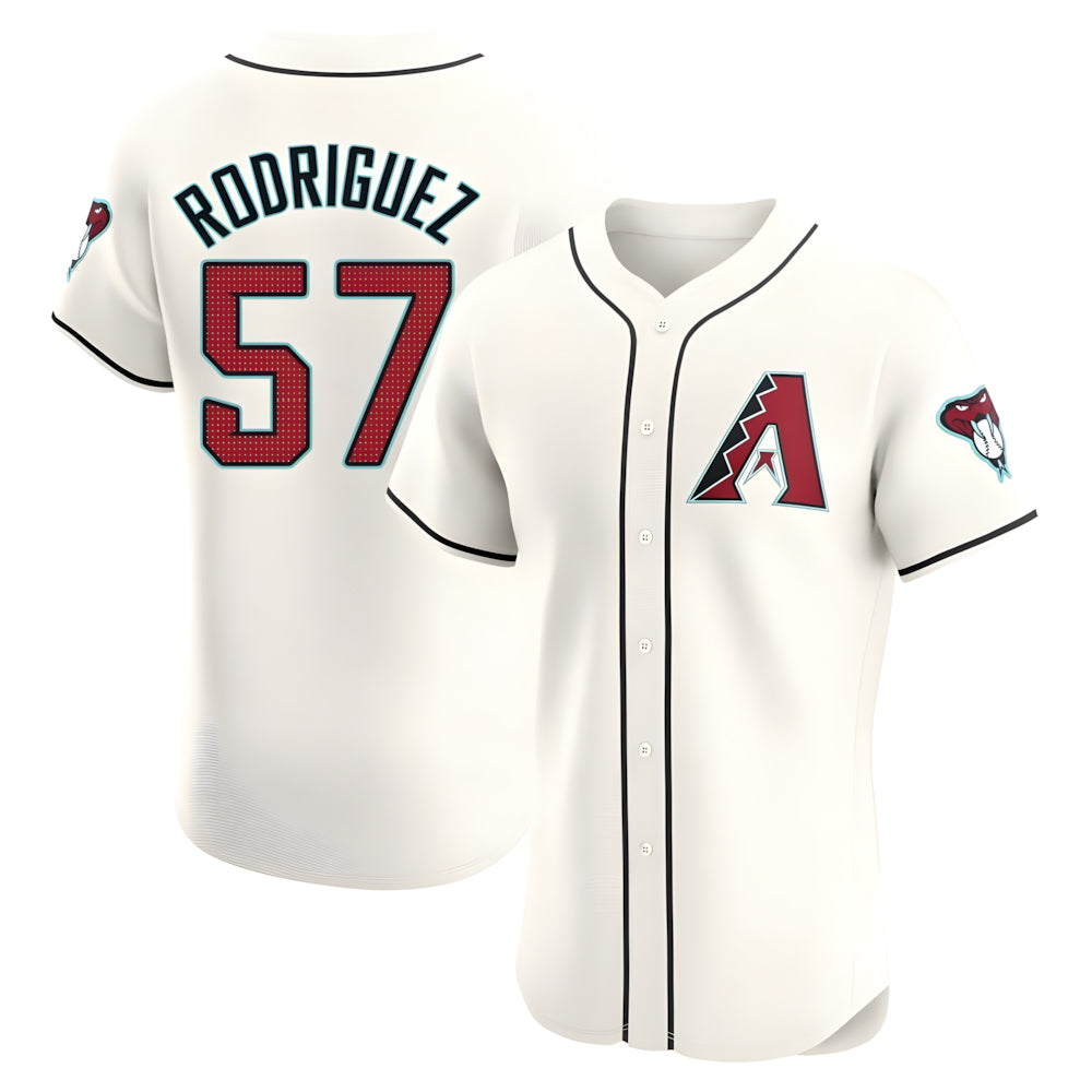 Qdoa A.Diamondbacks #57 Eduardo Rodriguez Player Cream Elite Home Stitched Jersey
