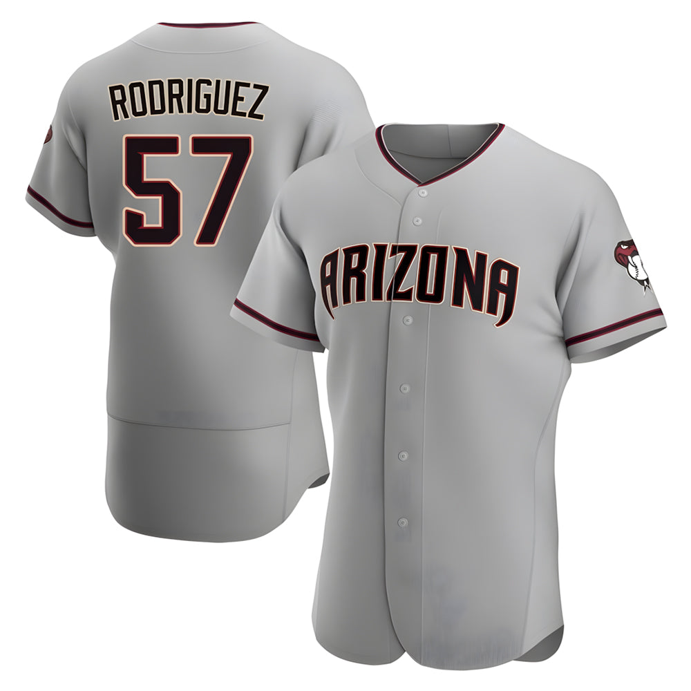 Qdoa A.Diamondbacks #57 Eduardo Rodriguez Player Gray Road Stitched Jersey