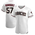 Qdoa A.Diamondbacks #57 Eduardo Rodriguez Player White Crimson Home Stitched Jersey