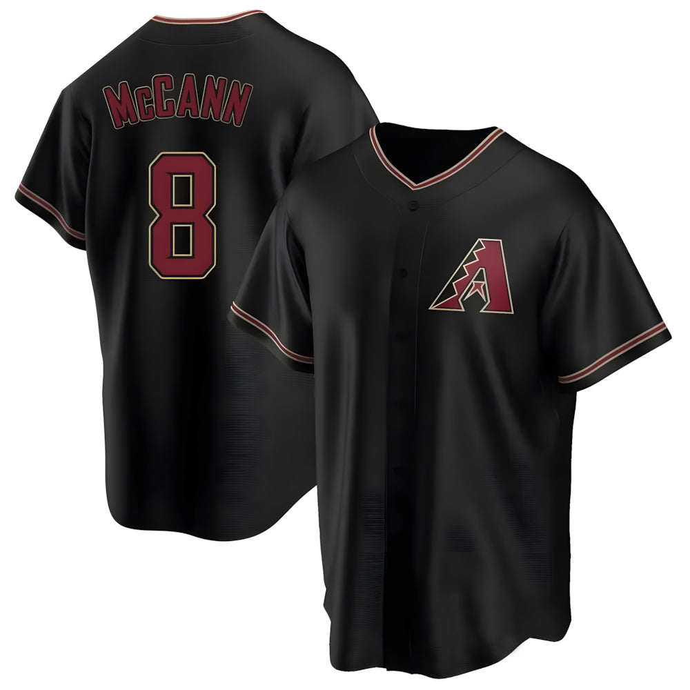 Qdoa A.Diamondbacks #8 James McCann Player Black Replica Alternate Stitched Jersey