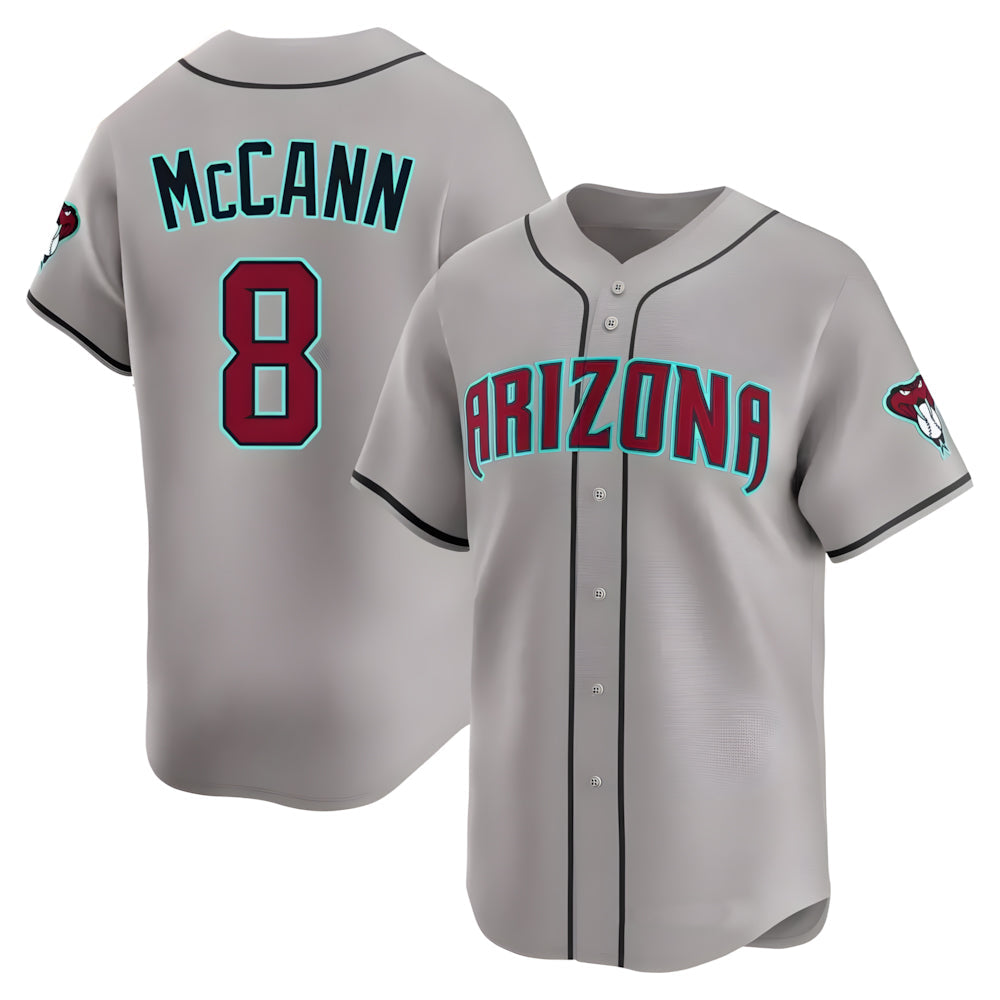 Qdoa A.Diamondbacks #8 James McCann Player Gray Limited Alternate Stitched Jersey