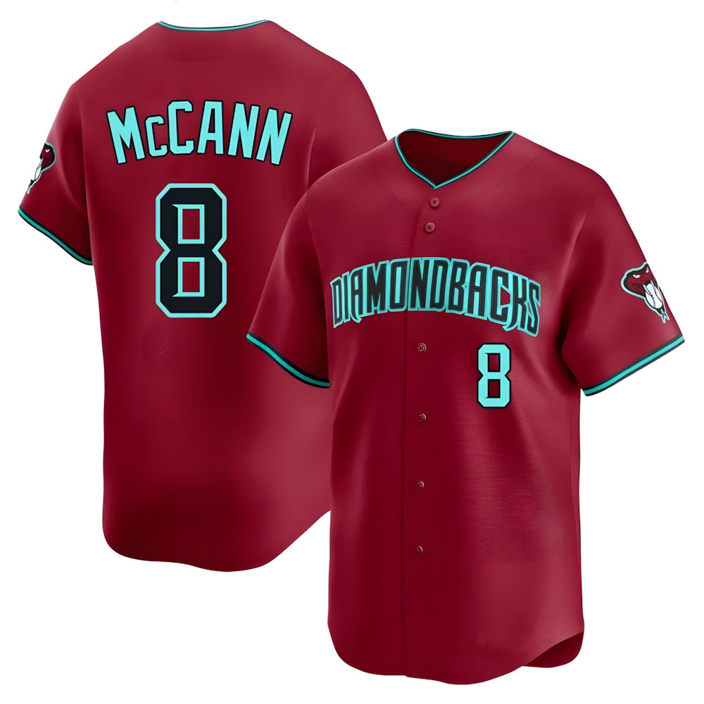 Qdoa A.Diamondbacks #8 James McCann Player Red Limited Alternate Stitched Jersey