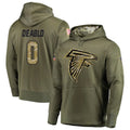 Qdoa A.Falcons #0 Divine Deablo Player Olive Salute to Service Hoodies Stitched Jerseys