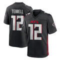 Qdoa A.Falcons #12 Avieon Terrell Player Black Home Game Stitched Jerseys