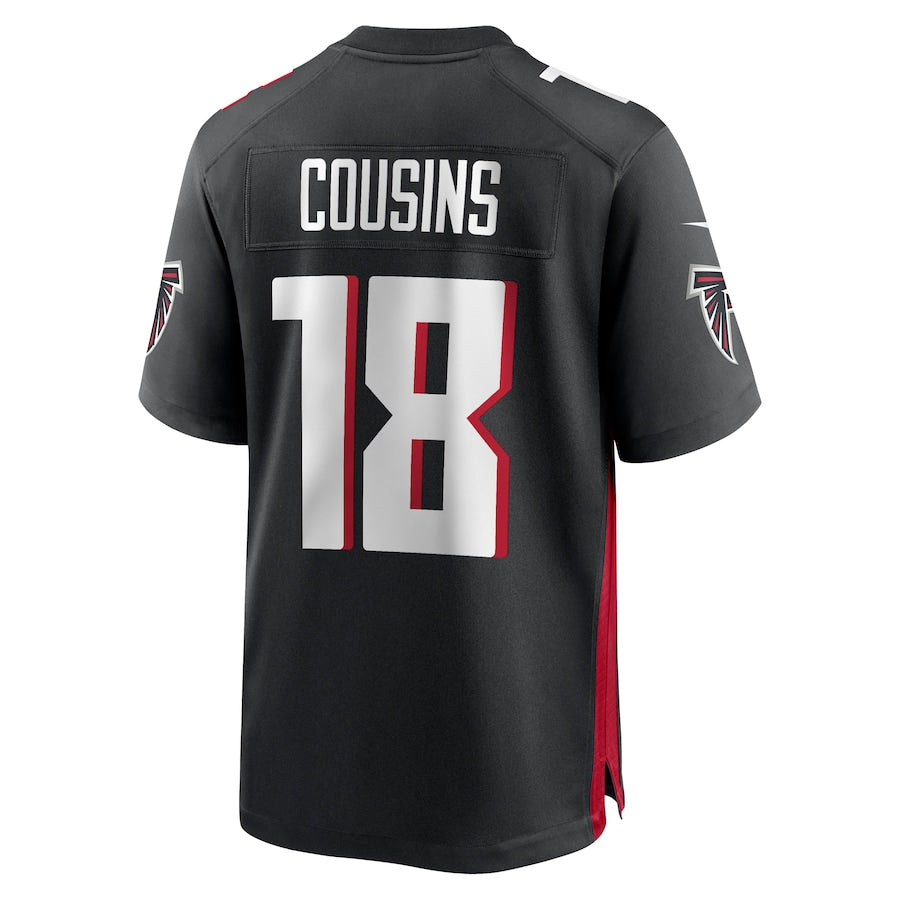 Qdoa A.Falcons #18 Kirk Cousins Player Black Home Game Stitched Jerseys