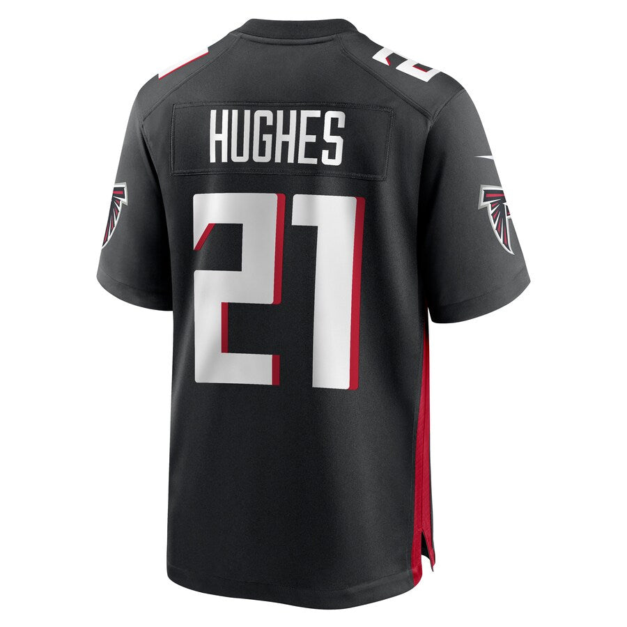 Qdoa A.Falcons #21 Mike Hughes Player Black Home Game Stitched Jerseys