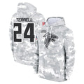 Qdoa A.Falcons #24 A.J. Terrell Jr. Player Arctic Camo Salute to Service Limited Hoodie Stitched Jerseys