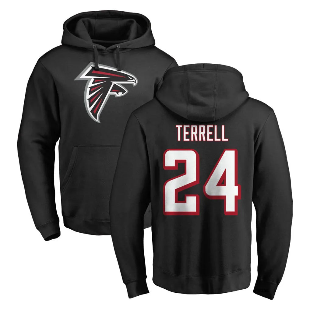 Qdoa A.Falcons #24 A.J. Terrell Jr. Player Black Salute to Service Hoodies Stitched Jerseys