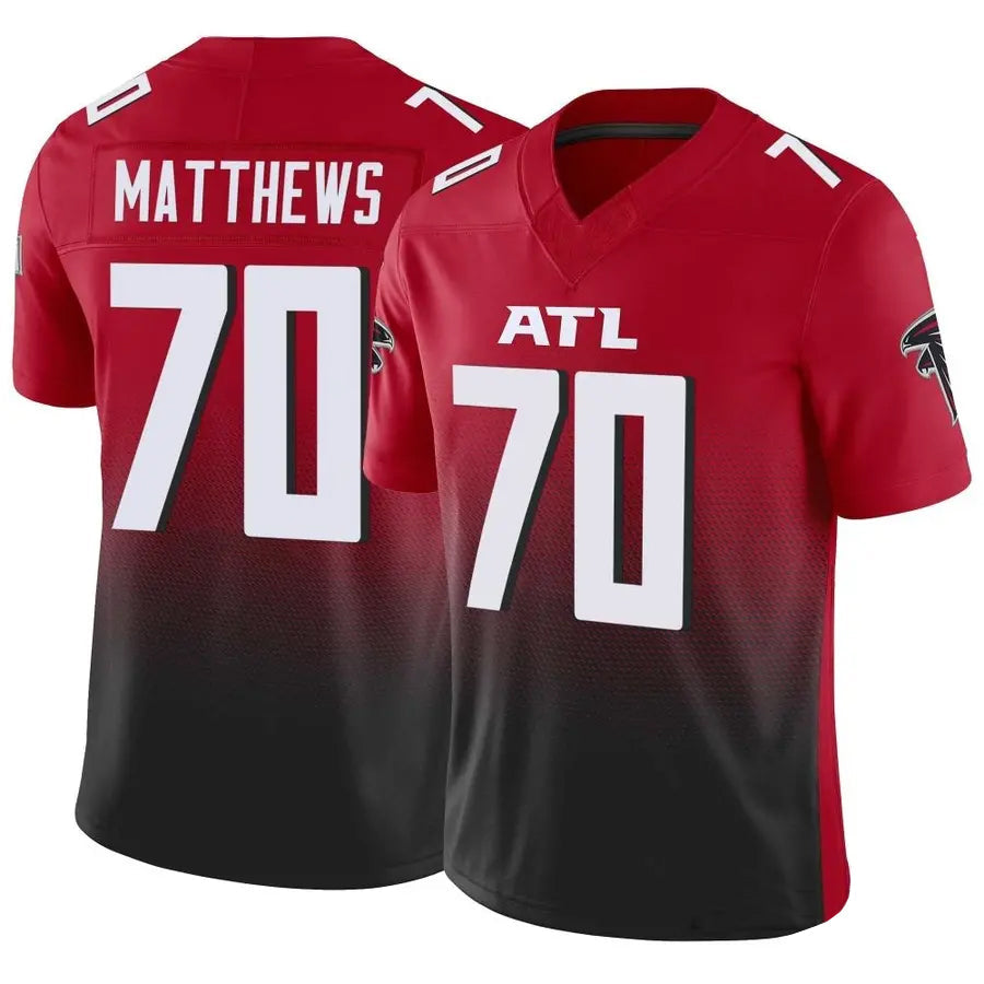Qdoa A.Falcons #70 Jake Matthews Player Red Vapor F.U.S.E. Limited Stitched Jerseys