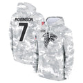 Qdoa A.Falcons #7 Bijan Robinson Player Camo Arctic Salute to Service Hoodies Limited Stitched Jerseys