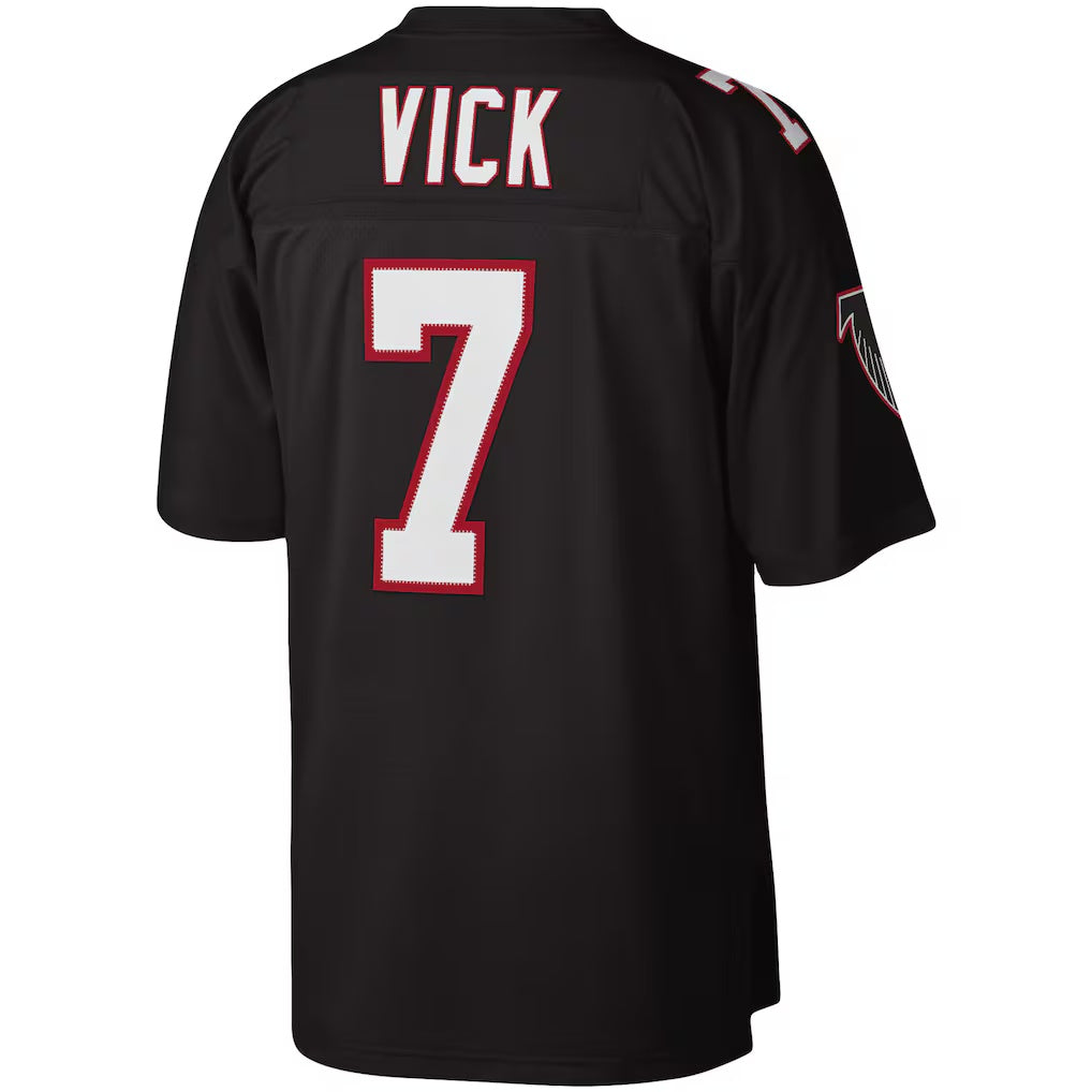 Qdoa A.Falcons #7 Michael Vick Mitchell & Ness Black Legacy Replica Stitched Jerseys