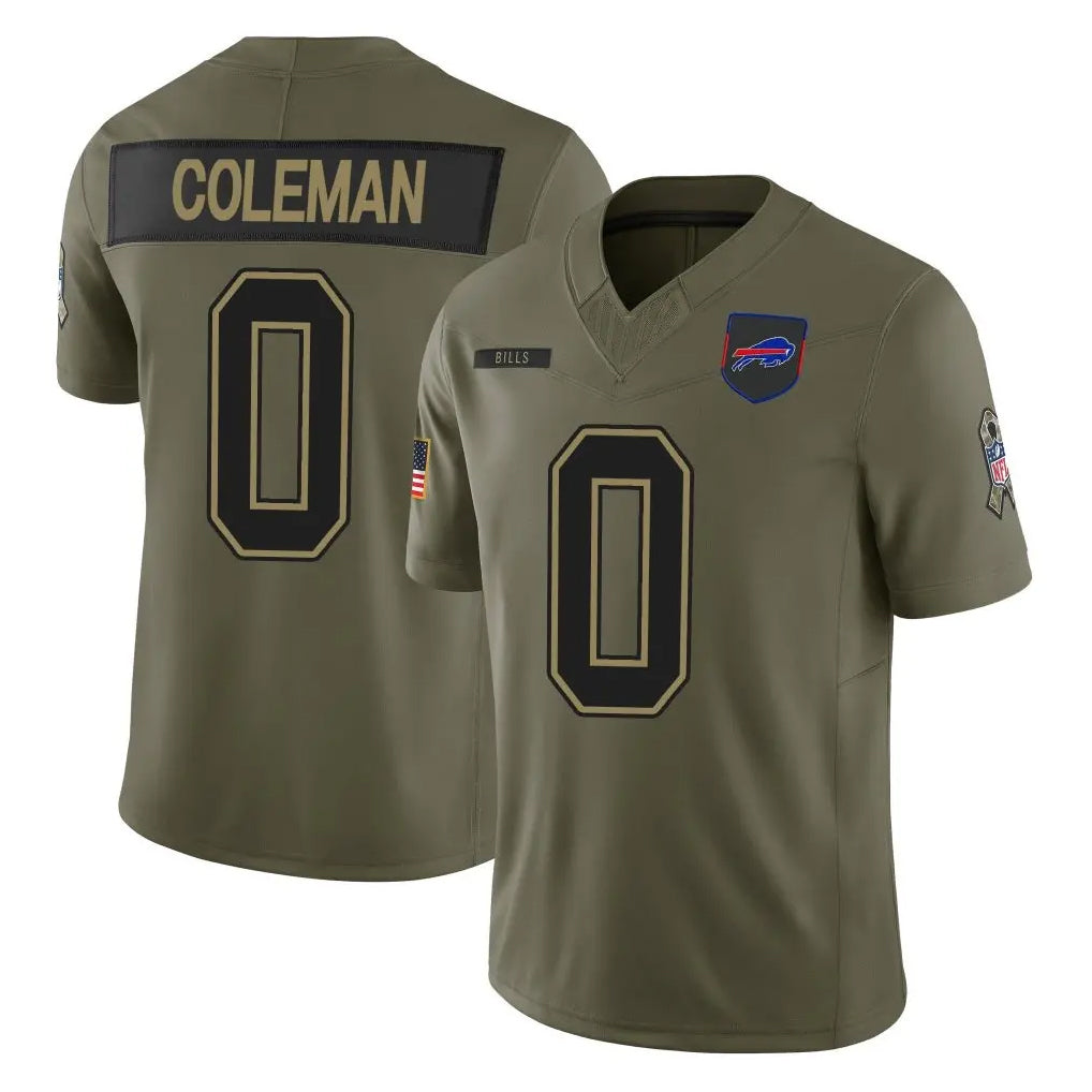 Qdoa B.Bills #0 Keon Coleman Player Olive Salute To Service Limited Game Stitched Jerseys