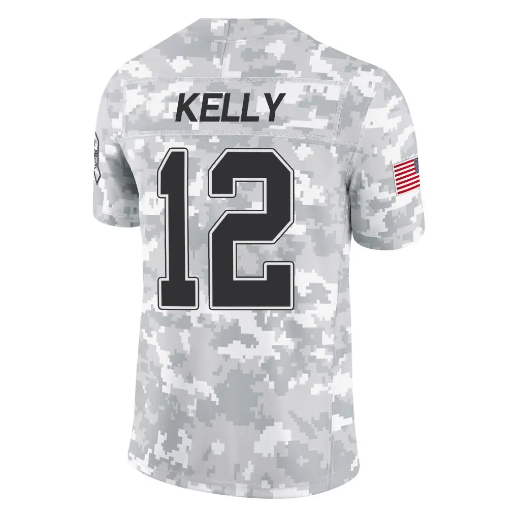 Qdoa B.Bills #12 Jim Kelly Player Arctic Camo Salute to Service Limited Stitched Jerseys