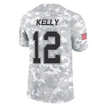 Qdoa B.Bills #12 Jim Kelly Player Arctic Camo Salute to Service Limited Stitched Jerseys