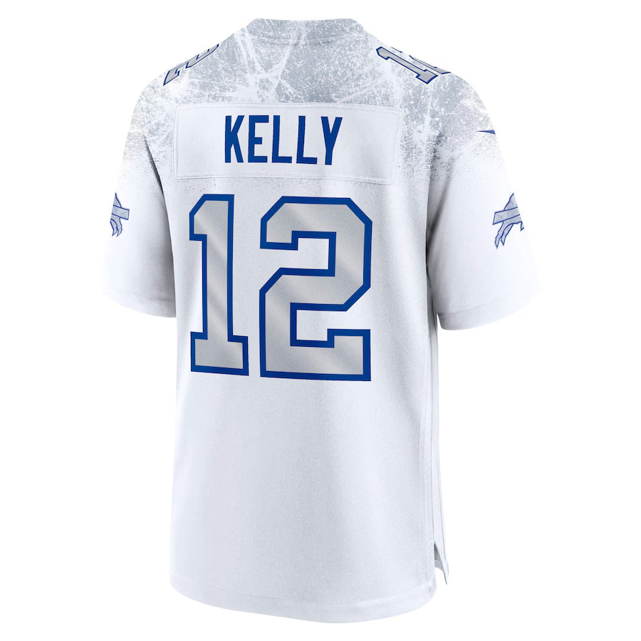 Qdoa B.Bills #12 Jim Kelly Player White Rivalries Collection Game Stitched Jerseys