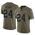 Qdoa B.Bills #24 Cole Bishop Player Olive Salute To Service Game Stitched Jerseys