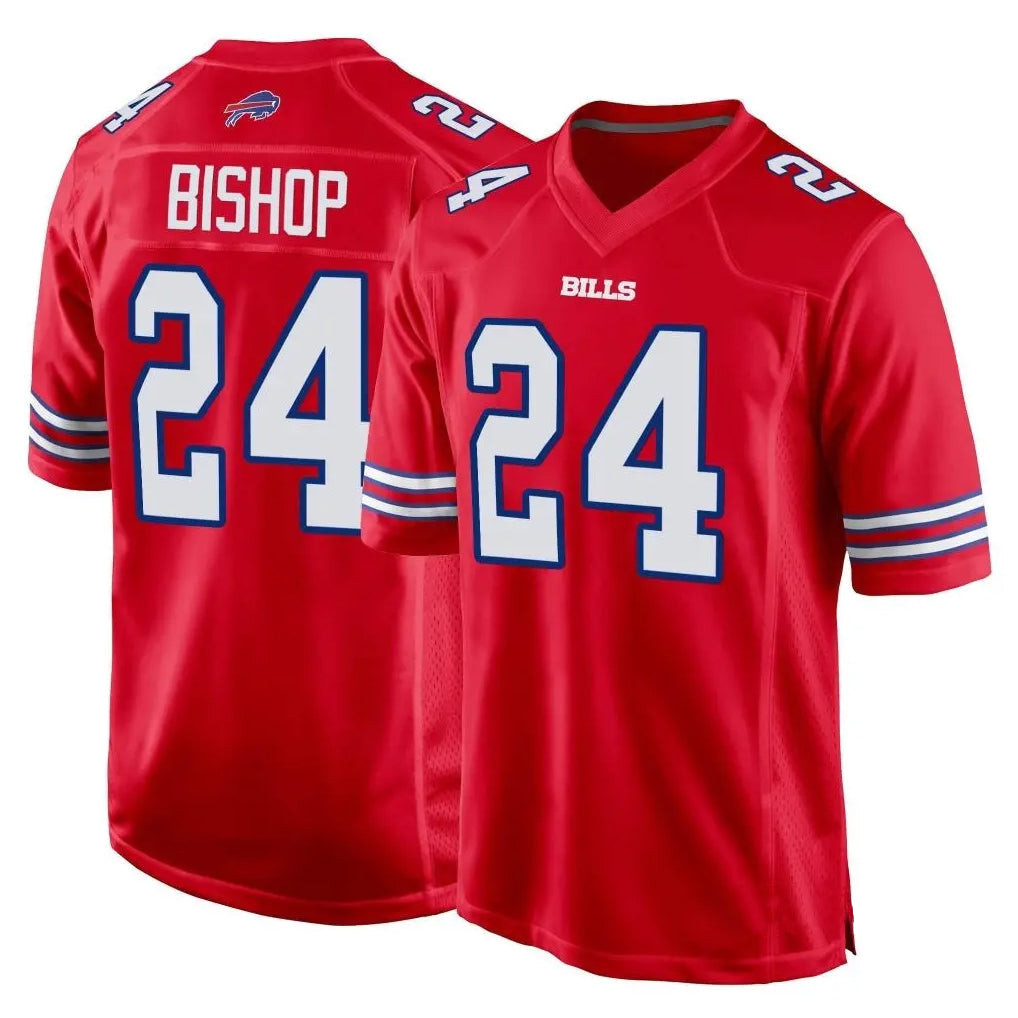 Qdoa B.Bills #24 Cole Bishop Player Red Home Game Stitched Jerseys