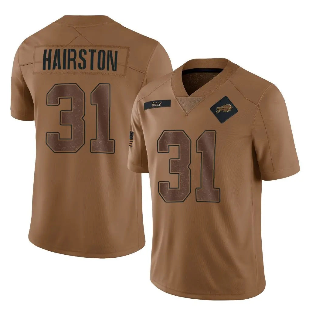 Qdoa B.Bills #31 Maxwell Hairston Player Brown Salute To Service Limited Stitched Jerseys
