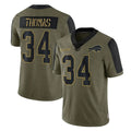 Qdoa B.Bills #34 Thurman Thomas Player Olive Salute To Service Limited Stitched Jerseys