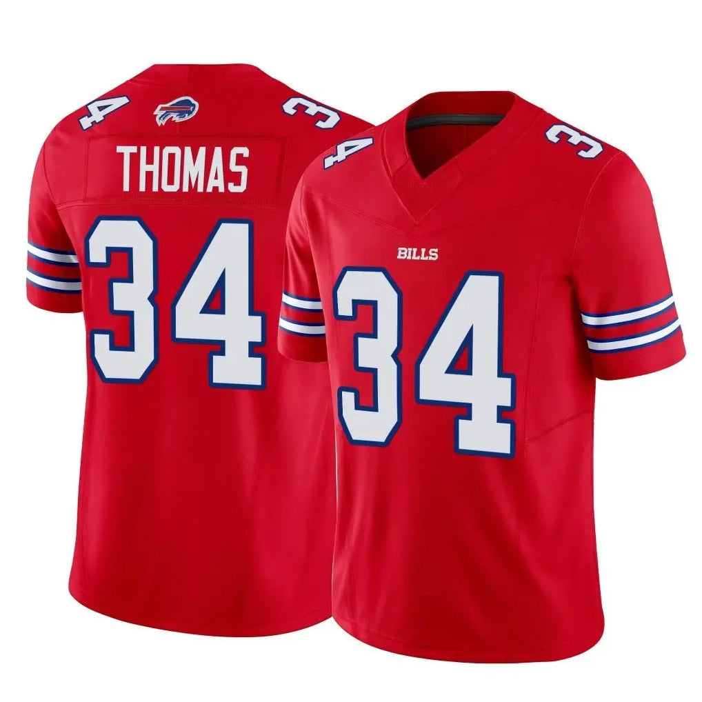 Qdoa B.Bills #34 Thurman Thomas Player Red Vapor F.U.S.E. Limited Home Game Stitched Jerseys