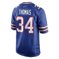 Qdoa B.Bills #34 Thurman Thomas Player Royal Home Game Stitched Jerseys