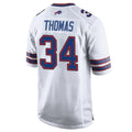Qdoa B.Bills #34 Thurman Thomas Player White Home Game Stitched Jerseys