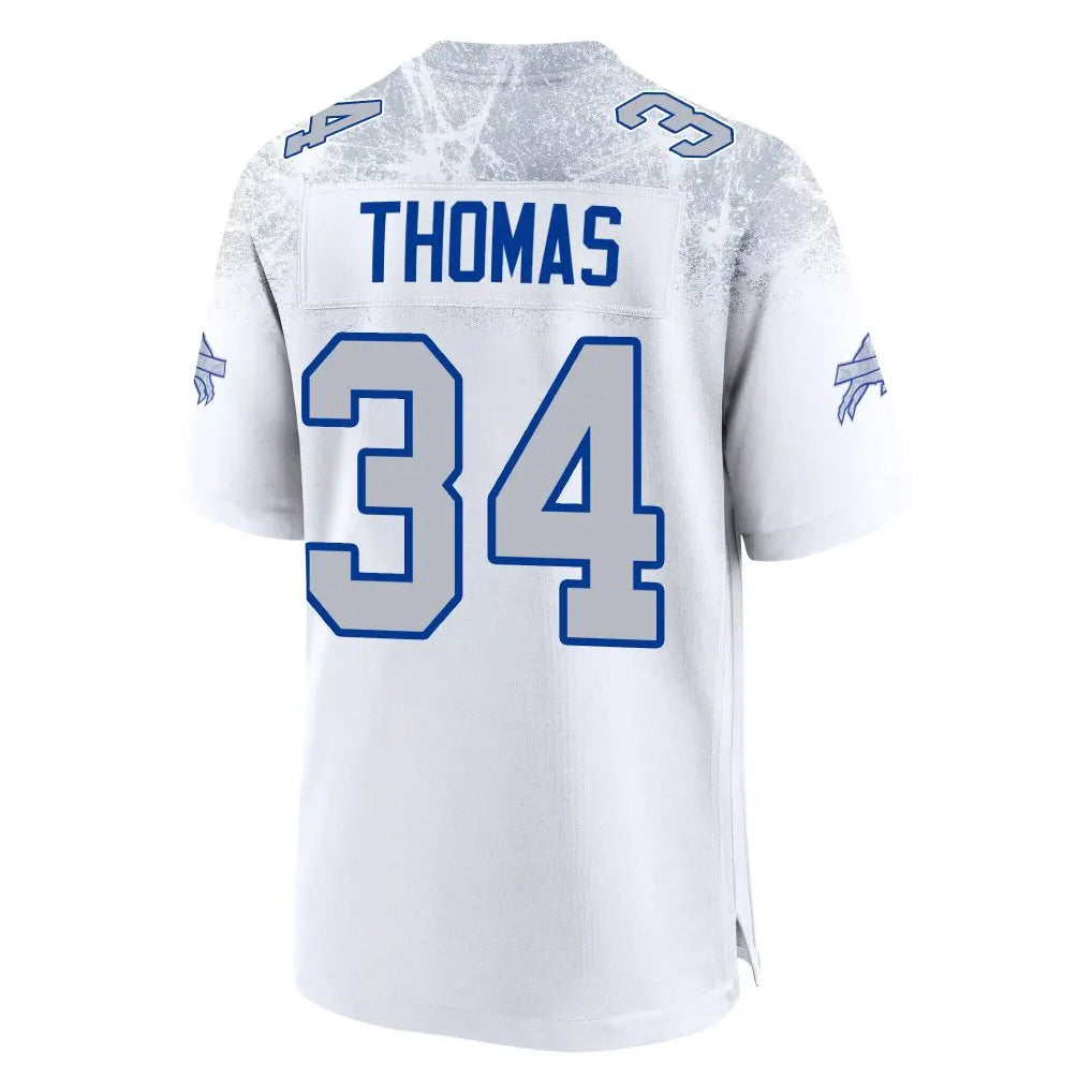 Qdoa B.Bills #34 Thurman Thomas Player White Rivalries Collection Game Stitched Jerseys