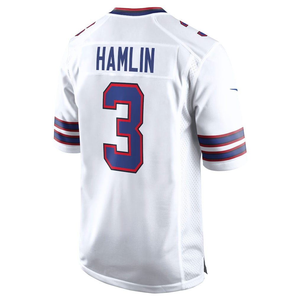 Qdoa B.Bills #3 Damar Hamlin Player White Home Game Stitched Jerseys