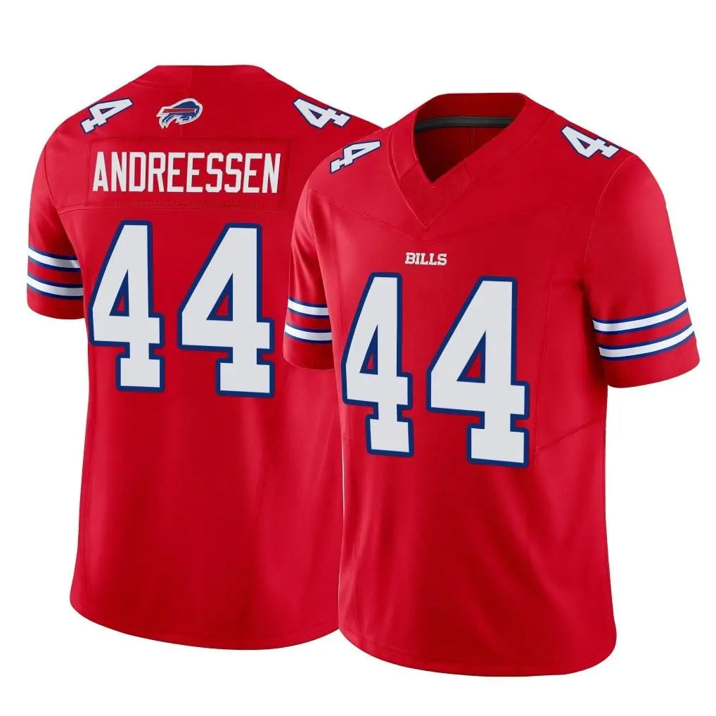 Qdoa B.Bills #44 Joe Andreessen Player Red Vapor F.U.S.E. Limited Home Game Stitched Jerseys