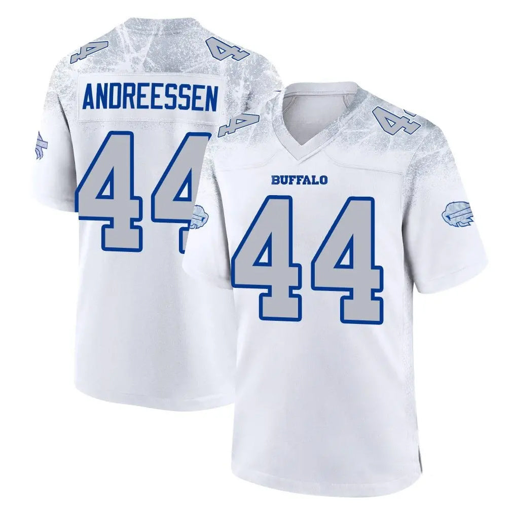Qdoa B.Bills #44 Joe Andreessen Player White Rivalries Collection Stitched Jerseys