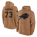 Qdoa B.Bills #73 Dion Dawkins Player Brown Salute to Service Hoodies Stitched Jerseys
