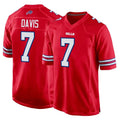 Qdoa B.Bills #7 Ray Davis Player Red Home Game Stitched Jerseys