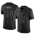 Qdoa B.Bills #88 Dawson Knox Player Black RFLCTV Limited Game Stitched Jerseys