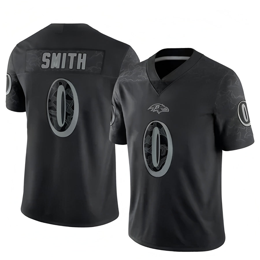 Qdoa B.Ravens #0 Roquan Smith Player Black REFLECTIVE Limited Stitched Jerseys