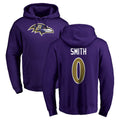 Qdoa B.Ravens #0 Roquan Smith Player Purple Salute to Service Pullover Hoodie Stitched Jerseys