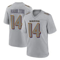 Qdoa B.Ravens #14 Kyle Hamilton Player Gray Replica Limited Stitched Jerseys