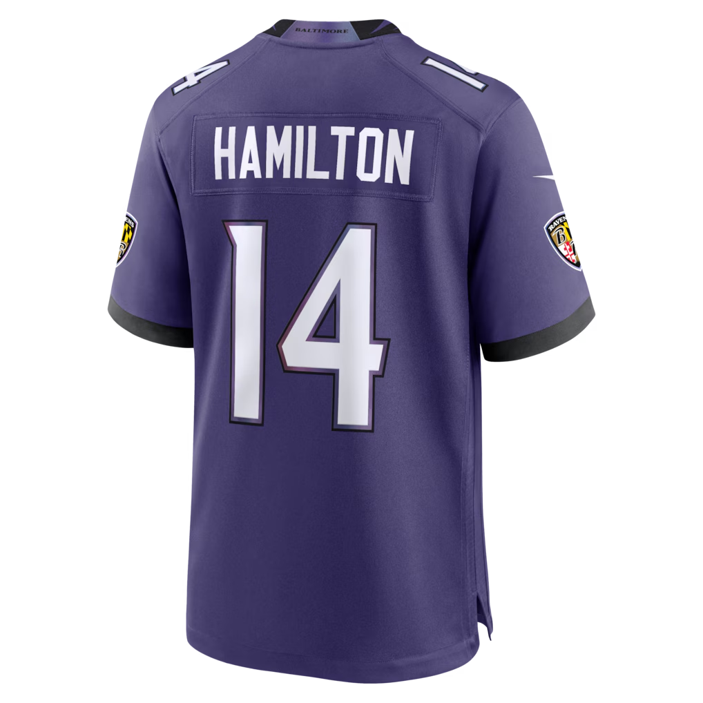 Qdoa B.Ravens #14 Kyle Hamilton Purple Team Game Stitched Jerseys