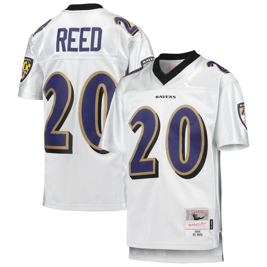 Qdoa B.Ravens #20 Ed Reed Player White Mitchell & Ness Platinum Legacy Limtied Football Jerseys