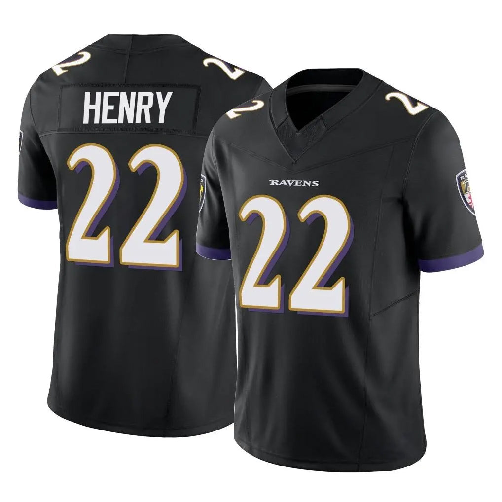 Qdoa B.Ravens #22 Derrick Henry Player Black Limited Home Game Stitched Jerseys