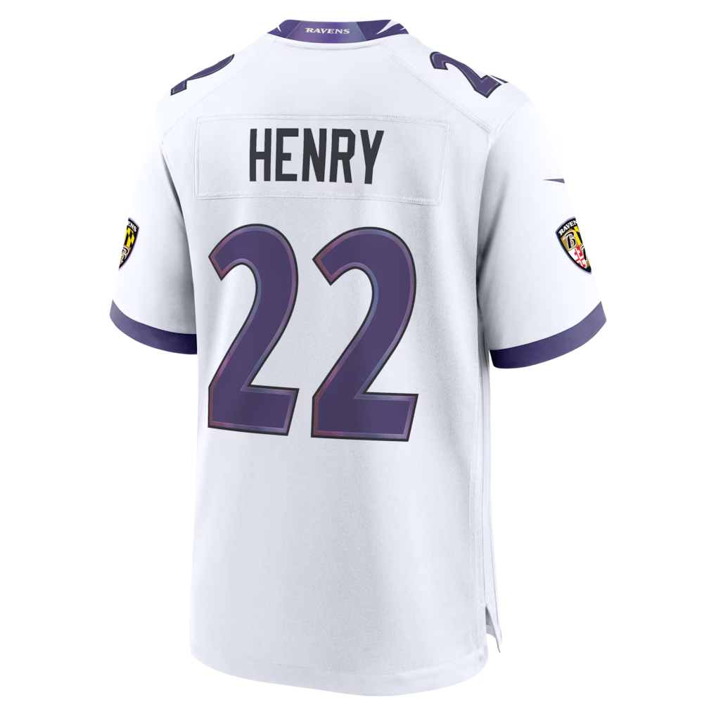 Qdoa B.Ravens #22 Derrick Henry White Game Stitched Jerseys