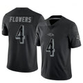 Qdoa B.Ravens #4 Zay Flowers Player Black REFLECTIVE Limited Stitched Jerseys