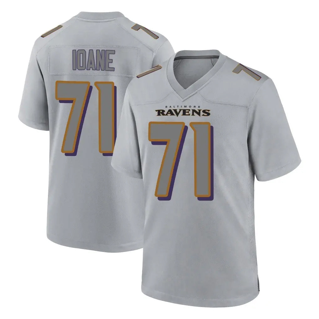 Qdoa B.Ravens #71 Olaivavega Ioane Player Gray Replica Limited Stitched Jerseys