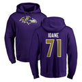 Qdoa B.Ravens #71 Olaivavega Ioane Player Purple Salute to Service Pullover Hoodie Stitched Jerseys