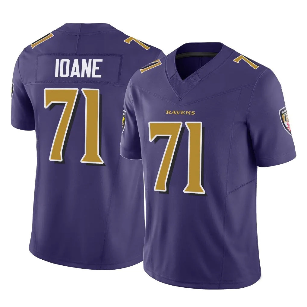 Qdoa B.Ravens #71 Olaivavega Ioane Player Purple Vapor F.U.S.E. Limited Game Stitched Jerseys