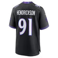 Qdoa B.Ravens #91 Trey Hendrickson Black Alternate Game Stitched Jerseys
