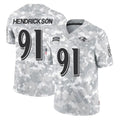 Qdoa B.Ravens #91 Trey Hendrickson Player Arctic Camo Salute to Service Limited Stitched Jerseys