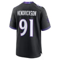 Qdoa B.Ravens #91 Trey Hendrickson Player Black Home Game Stitched Jerseys